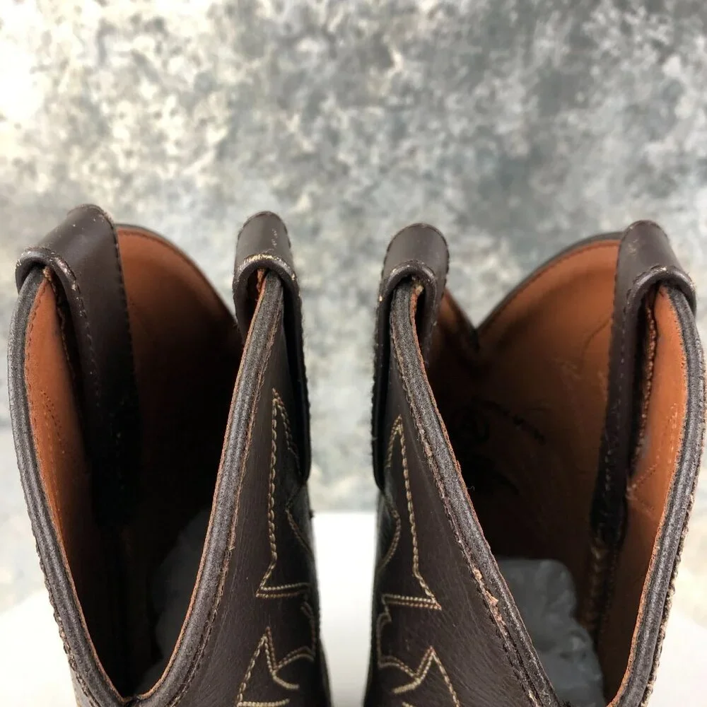 Acme Kids Size 13 Brown Leather Suede Pull On Western Cowboy Cowgirl Boots